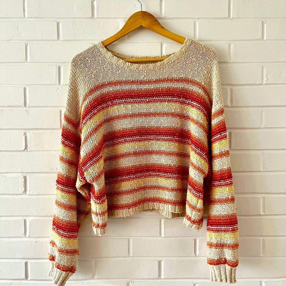 Billabong striped knit sweater, Women’s size Large.